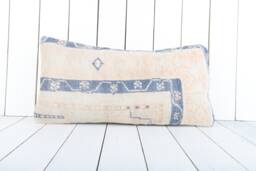 Vintage Turkish Kilim Lumbar Pillow Cover 16x24 Inch, Handmade - thumbnail 1