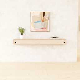 Minimalist Floating Console Table Scandinavian Birch Handmade Wall Mounted Plywood Tv Unit - thumbnail 4