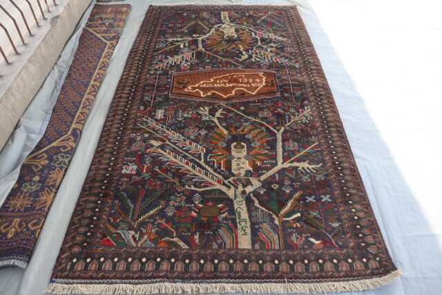 5x8 Ft Vintage Natural Tree Of Life Rug, Antique Afghan Hand Knotted Veg Dyes Wool Tribal Pictorial Art Rug For Kitchen, Kids Room - image 1