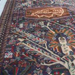 5x8 Ft Vintage Natural Tree Of Life Rug, Antique Afghan Hand Knotted Veg Dyes Wool Tribal Pictorial Art Rug For Kitchen, Kids Room - thumbnail 4