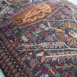 5x8 Ft Vintage Natural Tree Of Life Rug, Antique Afghan Hand Knotted Veg Dyes Wool Tribal Pictorial Art Rug For Kitchen, Kids Room - thumbnail 3