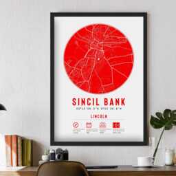 Lincoln City Fc Sincil Bank Minimalist Map Prints & Frames - The Imps F.c. Memorabilia Gift Decor Dad Granddad Uncle Brother Football - thumbnail 3
