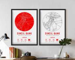 Lincoln City Fc Sincil Bank Minimalist Map Prints & Frames - The Imps F.c. Memorabilia Gift Decor Dad Granddad Uncle Brother Football - thumbnail 1