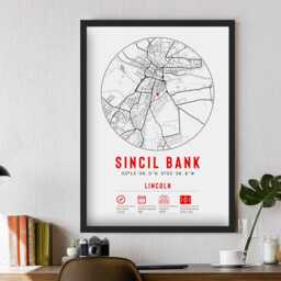 Lincoln City Fc Sincil Bank Minimalist Map Prints & Frames - The Imps F.c. Memorabilia Gift Decor Dad Granddad Uncle Brother Football - thumbnail 2