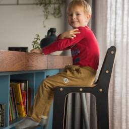 Handmade Black Plywood Bar Stool Modern Scandinavian Design, 65cm - thumbnail 4