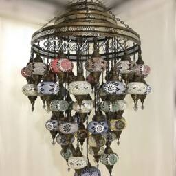 Turkish Mosaic Chandelier With 51 Large Globes , ID 153 - thumbnail 3