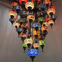 Turkish Mosaic Chandelier With 51 Large Globes , ID 153 - thumbnail 2