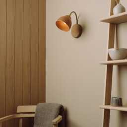 Terracotta Flex Wall Light in Brass/Nickel, Ceramic & Oak - Small Element - thumbnail 2