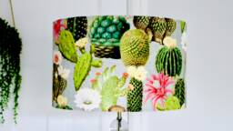 Cactus Lampshade Drum - Handmade 20cm 25cm 30cm 35cm 40cm Cacti, Tropical Pattern, Lamp Shade, Ceiling, Table Lamp - thumbnail 1
