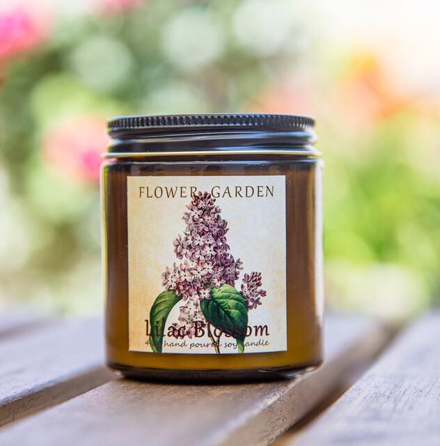 Lilac Blossom Scented Soy Candle, Natural Organic Candles, Unique Mom Gift, Floral 4 Oz - image 1