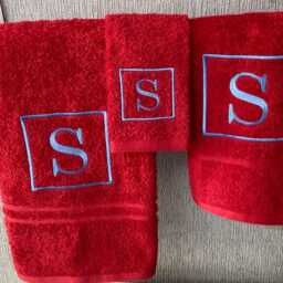Personalised Monogram Towel Embroidered 500 Gms Cotton Towels, Square Design - thumbnail 2