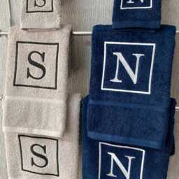 Personalised Monogram Towel Embroidered 500 Gms Cotton Towels, Square Design - thumbnail 3