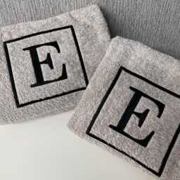 Personalised Monogram Towel Embroidered 500 Gms Cotton Towels, Square Design - thumbnail 4