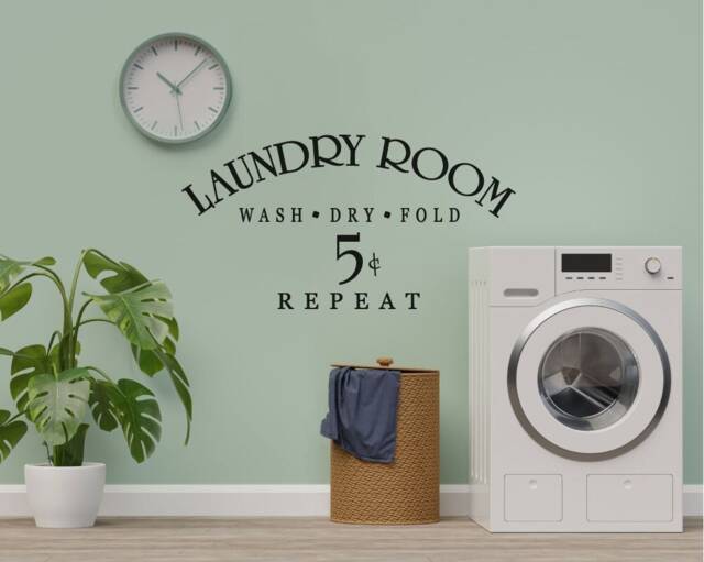 Laundry Wall Sticker, Room Washdry Fold Repeat, Decal, Decal Decoration - image 1
