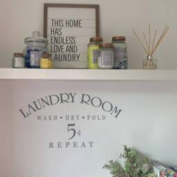 Laundry Wall Sticker, Room Washdry Fold Repeat, Decal, Decal Decoration - thumbnail 3