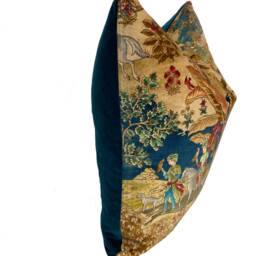G.p & J Baker Ramayana Velvet Indigo/Red Decorative Cushion Cover Pillow - thumbnail 2