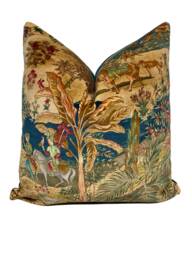 G.p & J Baker Ramayana Velvet Indigo/Red Decorative Cushion Cover Pillow - thumbnail 1