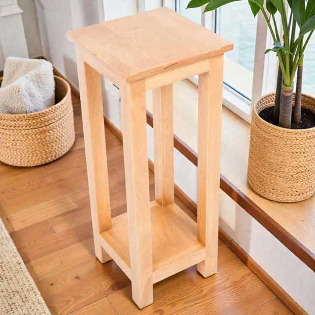Solid Rubberwood Console Table Plant Stand - Fair Trade Handmade - image 1