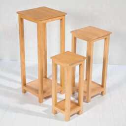 Solid Rubberwood Console Table Plant Stand - Fair Trade Handmade - thumbnail 4