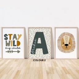 Safari Print Set - Lion Stay Wild Jungle Nursery Playroom Poster Unframed - thumbnail 3