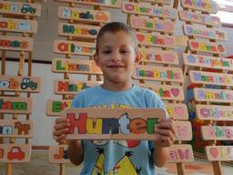 Personalized Name , Puzzle Name, Toy, Baby Wooden Custom Name Puzzle, Free Engraving Message, Hunter - thumbnail 1