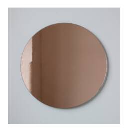 Orbis??? Peach/Rose Gold Tinted Contemporary Customisable Round Frameless Mirror - thumbnail 1