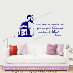Tim Duncan Quote Wall Decal Inspirational Basketball Art - thumbnail 2