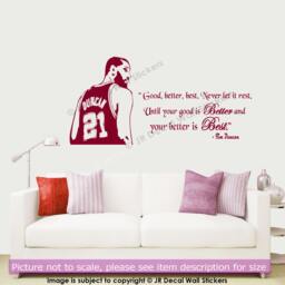 Tim Duncan Quote Wall Decal Inspirational Basketball Art - thumbnail 1