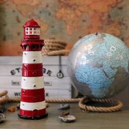 Home Decor Liepaja Latvia Lighthouse, Handmade Gift, Ceramic Lighthouse , Miniature Candle Holder Tiny Clay Souvenir - thumbnail 1