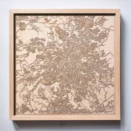 Jerusalem Wooden Map - 3D Laser Cut Framed Wall Art - thumbnail 1