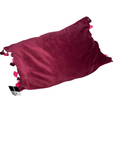 Malini Luxury Abstract Cushion - Fuschia & Aubergine, Fringed 40x60cm - image 1