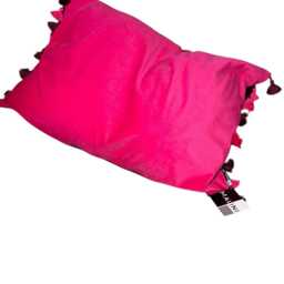 Malini Luxury Abstract Cushion - Fuschia & Aubergine, Fringed 40x60cm - thumbnail 2