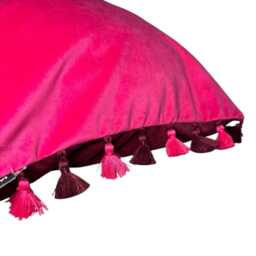 Malini Luxury Abstract Cushion - Fuschia & Aubergine, Fringed 40x60cm - thumbnail 4