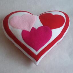 Valentine's Heart Pillow Red Three Handmade Decorative - thumbnail 2