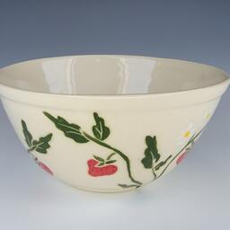 Berry Planter Red White Strawberry Decor Pattern Ceramic Pottery Handmade Succulent Plant Pot Strawberries - thumbnail 2