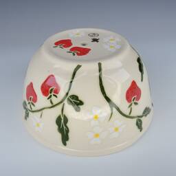 Berry Planter Red White Strawberry Decor Pattern Ceramic Pottery Handmade Succulent Plant Pot Strawberries - thumbnail 3