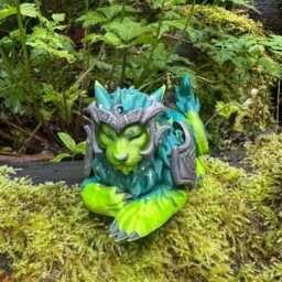 Small Green Ghost Of The Pridemother Feral Druid 12cm 3D Printed Figure - thumbnail 2