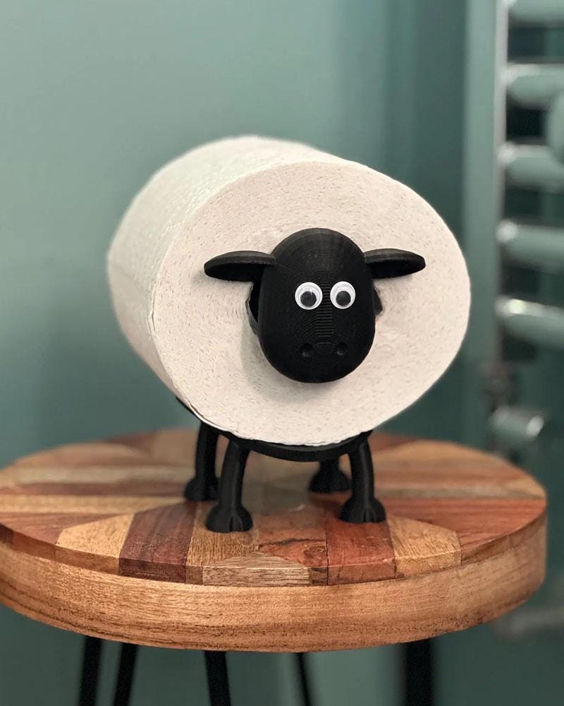 3 Pcs Sheep Toilet Roll Holder - Funny Cute Black Sheep Loo Roll Storage Bathroom Decor 3 Pcs Sheep Toilet Roll Holder - Funny Cute Black Sheep Loo Roll Storage Bathroom Decor