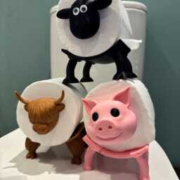 Sheep Toilet Paper Holder 3D Printed Bathroom Decor - thumbnail 3