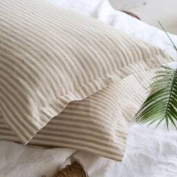 Pillow Sham Covers Set Of 2 - Oxford Style Linen Throw Pillows Flanged Pillowcases Decorative Bed Bedding - thumbnail 4