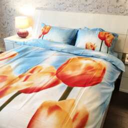 Floral 100% Cotton Queen Duvet Cover Set, 6-Piece Bedding - thumbnail 2