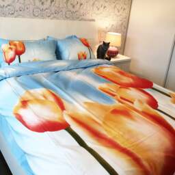 Floral 100% Cotton Queen Duvet Cover Set, 6-Piece Bedding - thumbnail 3