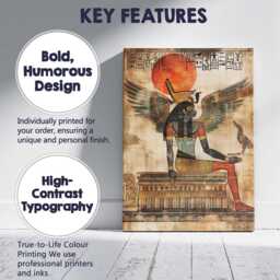 Ancient Egyptian Winged Goddess Hieroglyphic Sun Temple Canvas Wall Art Print Decor Picture Ready To Hang - thumbnail 2