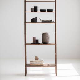 Bookshelf, Wooden Bookcase, Mid Century Modern Minimalist Bookshelf, Custom Walnut Scandinavian Bookcase - thumbnail 2