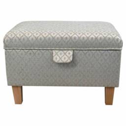 Handmade Green Trellis Storage Ottoman - Woburn Fabric Bespoke British Made - thumbnail 3