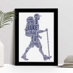Personalised Male Hiker Word Art Print, Walking Gift, Custom Wall Framed Picture, Present For Men, Boys Nl - thumbnail 2