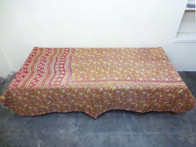Handmade Twin Kantha Quilt Indian Cotton Bedspread Blanket - image 1