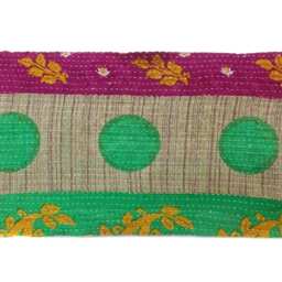 Handmade Twin Kantha Quilt Indian Cotton Bedspread Blanket - thumbnail 3
