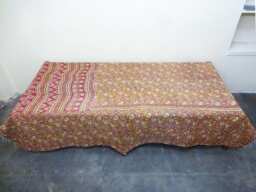 Handmade Twin Kantha Quilt Indian Cotton Bedspread Blanket - thumbnail 1