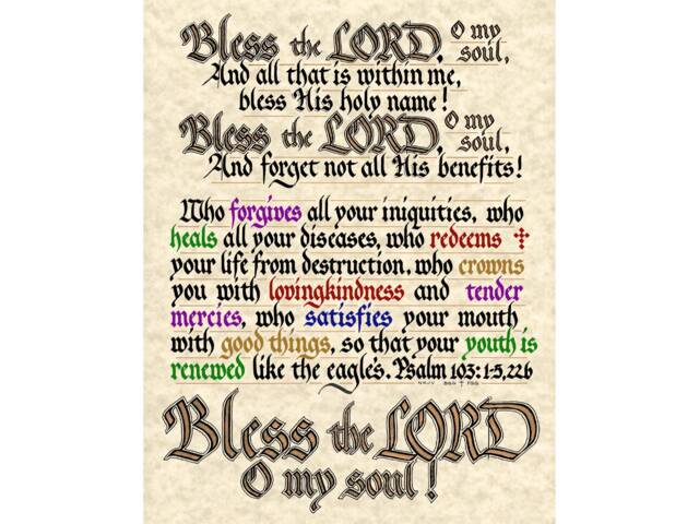 Digital - Psalm 1031-5, 22 Hand Lettered Calligraphy Print Download- Beautiful Scripture Christian Wall Art - image 1